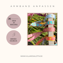 Load image into Gallery viewer, Armband mit Spruch in knalligen Farben
