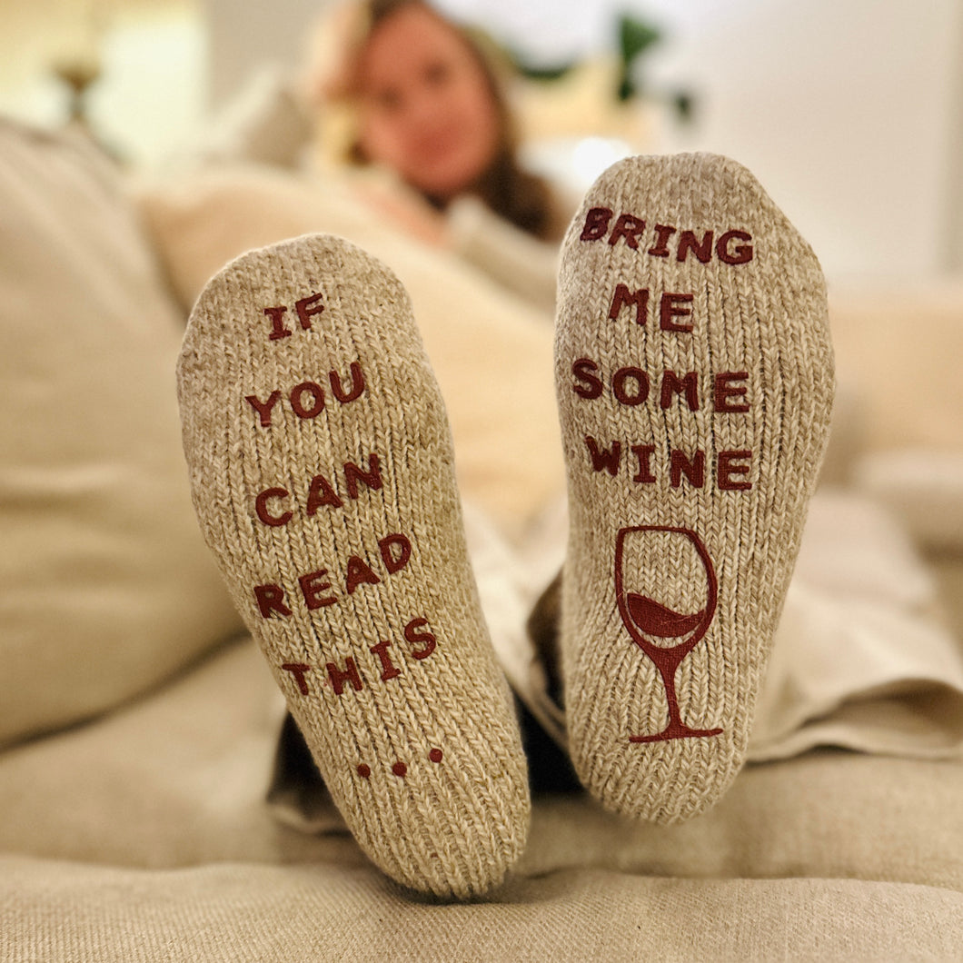 Stoppersocken mit Spruch WINE ❤️ LOVER - 