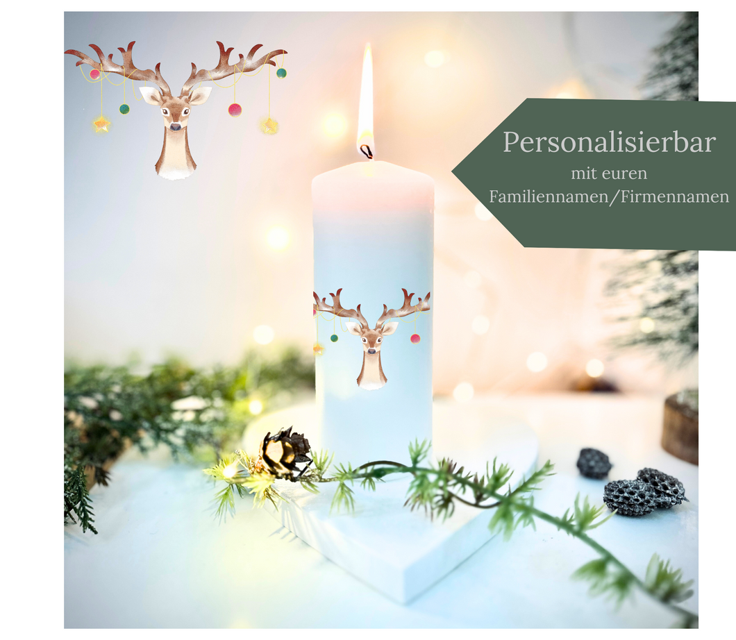 Weihnachtskerze/Adventskerze * Ronni Rentier Christbaumkugeln * Dekokerze